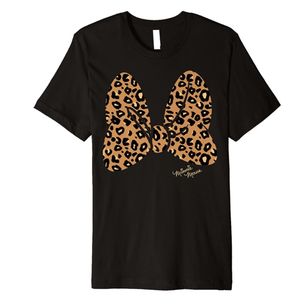 Disney brand Minnie Mouse leopard print bow t-shirt. Size XL. NWT.